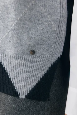 Pedro del Hierro Chaleco jacquard de rombos Gris Discount