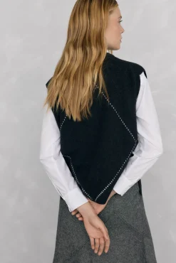 Pedro del Hierro Chaleco jacquard de rombos Gris Discount