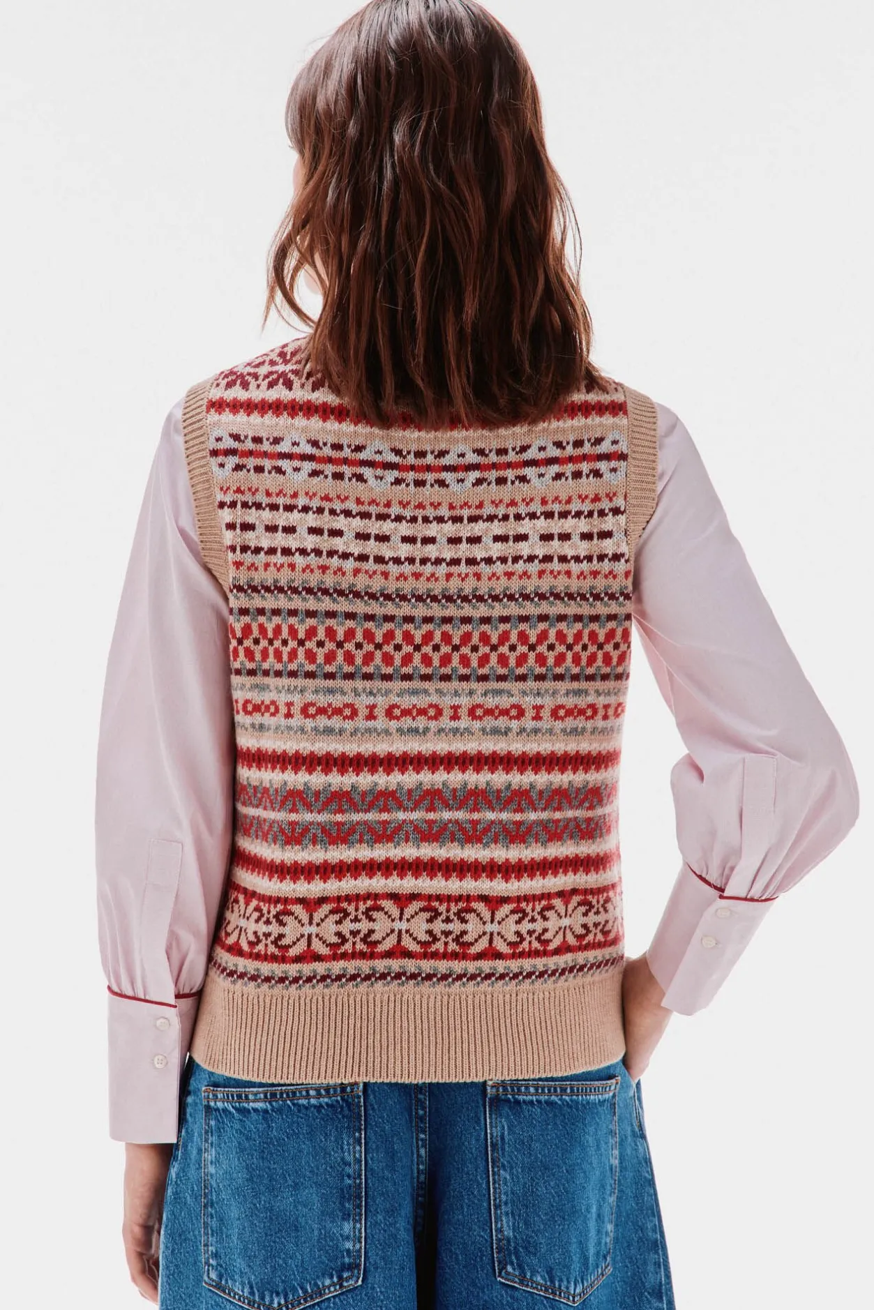 TFP by Tamara Falcó Chaleco jacquard geométrico Beige Best