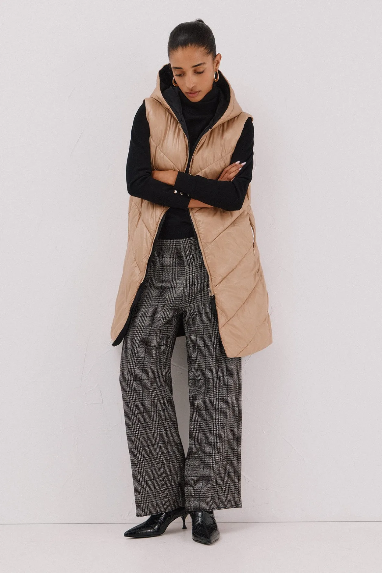 Cortefiel Chaleco largo reversible Beige Outlet