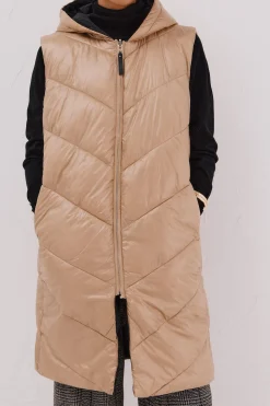 Cortefiel Chaleco largo reversible Beige Outlet