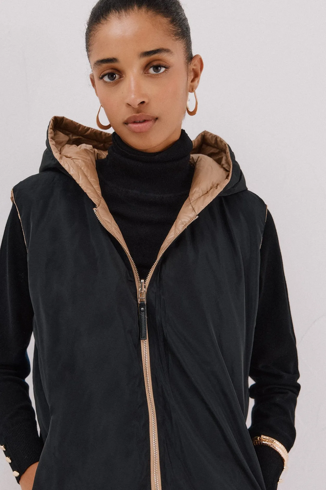 Cortefiel Chaleco largo reversible Beige Outlet