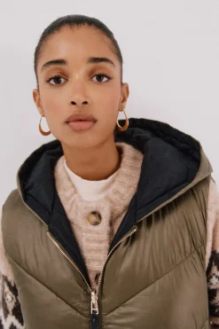 Cortefiel Chaleco largo reversible Kaki New