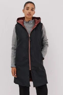 Cortefiel Chaleco largo reversible Vino Discount