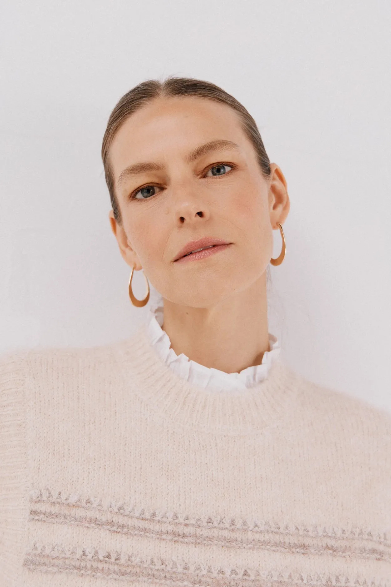 Cortefiel Chaleco punto pasadas Marfil Discount