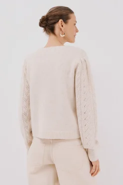 Cortefiel Chaleco punto pasadas Marfil Discount