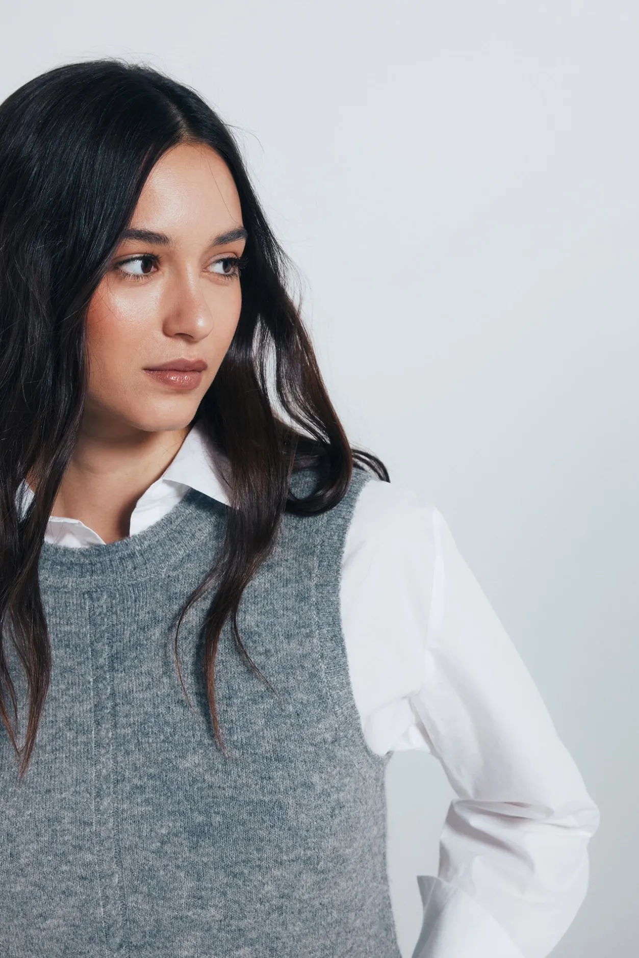 Springfield Chaleco punto trenzas nude