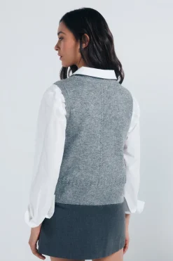 Springfield Chaleco punto trenzas nude