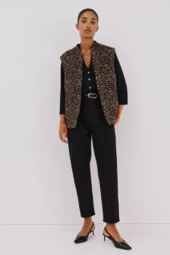 Cortefiel Chaleco tejido animal print Multicolor Clearance