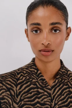 Cortefiel Chaleco tejido animal print Multicolor Clearance