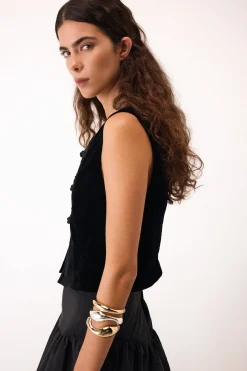 Pedro del Hierro Chaleco terciopelo Negro