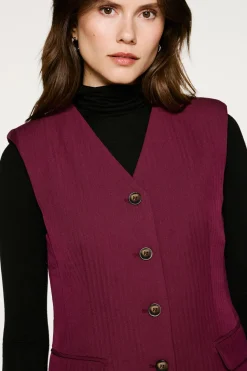 Selected Chaleco traje bolsillos. Morado Hot