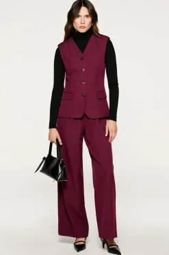 Selected Chaleco traje bolsillos. Morado Hot