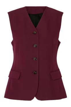 Selected Chaleco traje bolsillos. Morado Hot