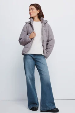 Springfield Chaqueta acolchada capucha poliéster reciclado kaki Discount