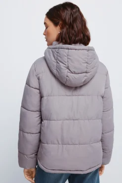 Springfield Chaqueta acolchada capucha poliéster reciclado kaki Discount