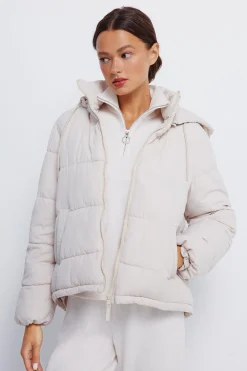 Springfield Chaqueta acolchada capucha poliéster reciclado blanco New