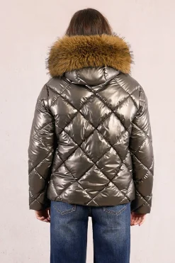 Molly Bracken Chaqueta acolchada con capucha Marr&oacute;n Clearance