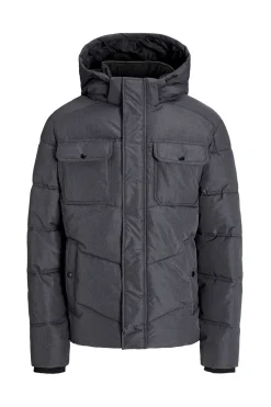 Jack & Jones Chaqueta acolchada con capucha gris Sale