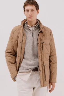 Cortefiel Chaqueta acolchada rombo Camel Outlet
