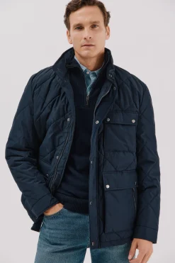 Cortefiel Chaqueta acolchada rombo Azul marino Clearance