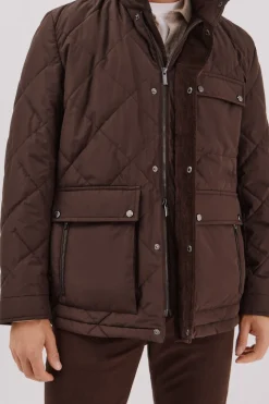 Cortefiel Chaqueta acolchada rombo Marr&oacute;n oscuro Best