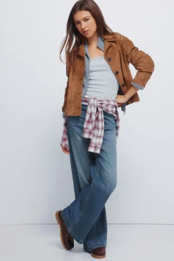 Springfield Chaqueta antelina corta botones nude New