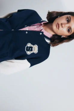 Springfield Chaqueta beisbolera oso azul New