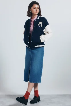 Springfield Chaqueta beisbolera oso azul New