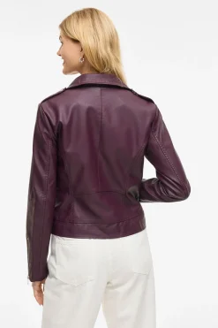 Vila Chaqueta biker polipiel Morado Outlet