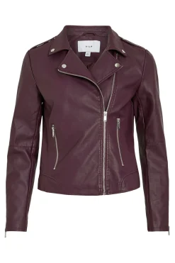 Vila Chaqueta biker polipiel Morado Outlet