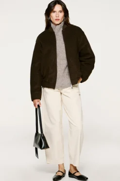 Selected Chaqueta bomber lana. Marr&oacute;n oscuro Hot