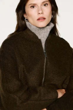 Selected Chaqueta bomber lana. Marr&oacute;n oscuro Hot