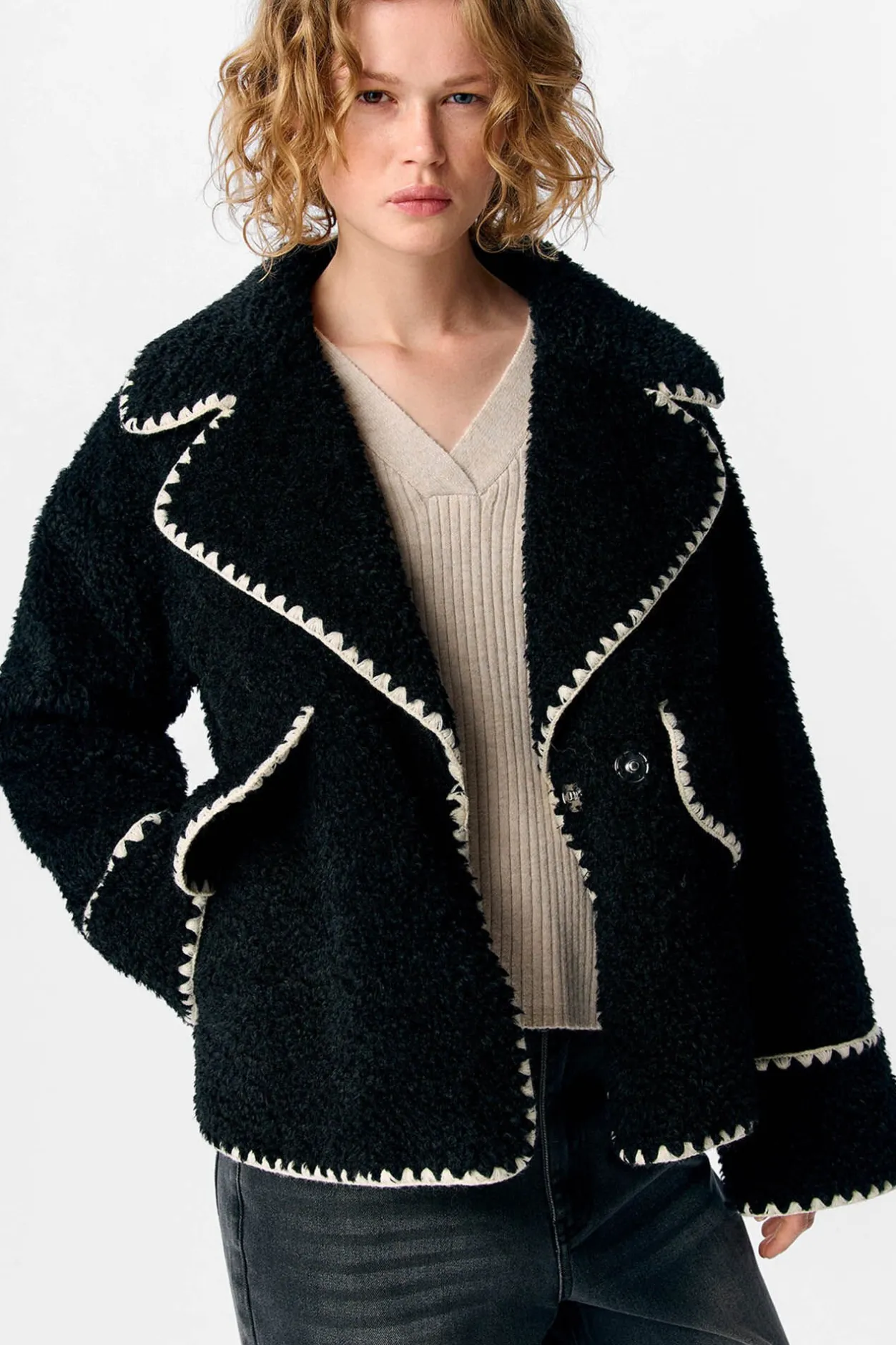 Object Chaqueta borreguillo sintético Negro Best