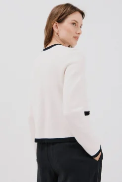 Cortefiel Chaqueta básica punto Marfil Hot