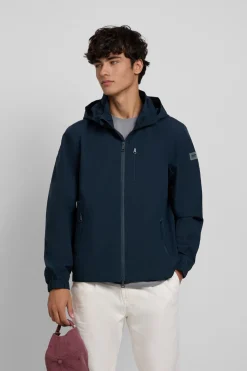 Silbon Chaqueta capucha cortavientos Azul marino Hot