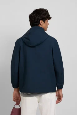 Silbon Chaqueta capucha cortavientos Azul marino Hot