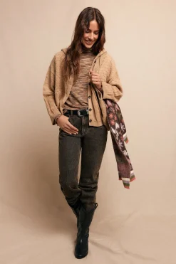 Slowlove Chaqueta capucha punto Beige