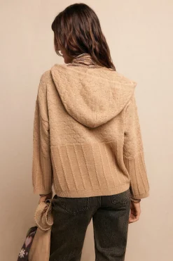Slowlove Chaqueta capucha punto Beige