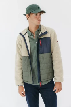 elPulpo Chaqueta combinada nylon y borreguillo Beige Best