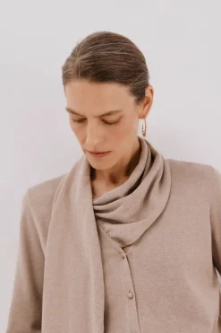 Cortefiel Chaqueta con bufanda Beige Outlet