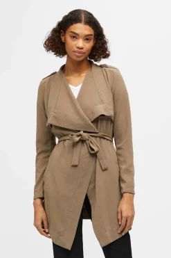 Object Chaqueta con cinturón Marr&oacute;n oscuro