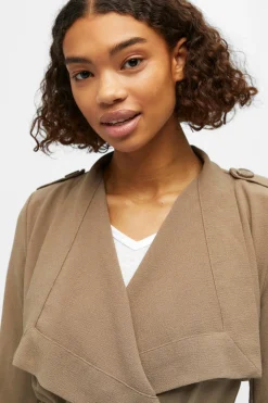 Object Chaqueta con cinturón Marr&oacute;n oscuro