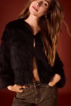 Slowlove Chaqueta con flecos Negro