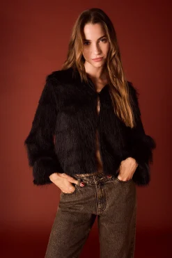 Slowlove Chaqueta con flecos Negro