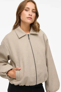 Vila Chaqueta con mangas globo Beige Discount