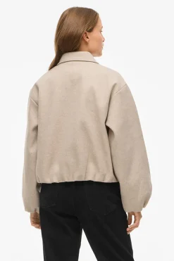 Vila Chaqueta con mangas globo Beige Discount
