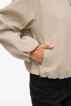 Vila Chaqueta con mangas globo Beige Discount