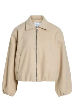 Vila Chaqueta con mangas globo Beige Discount