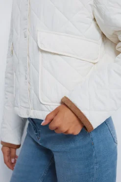 Springfield Chaqueta corta acolchada cuello pana blanco